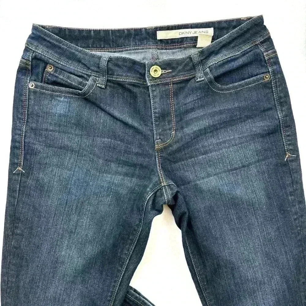DKNY Dark Blue Flare & Wide Leg Jeans - Picture 5 of 13